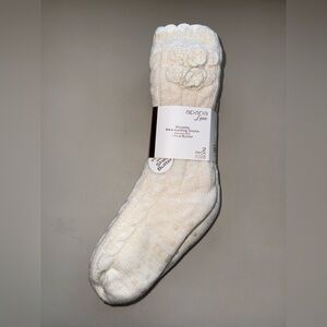 Apana Cream Knit and light brown Casual Socks